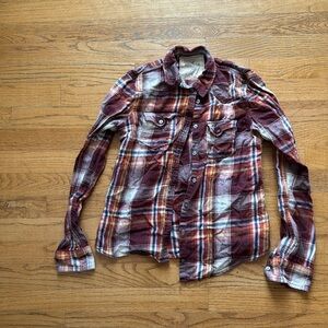 Hollister brown flannel women’s button down shirt size XS